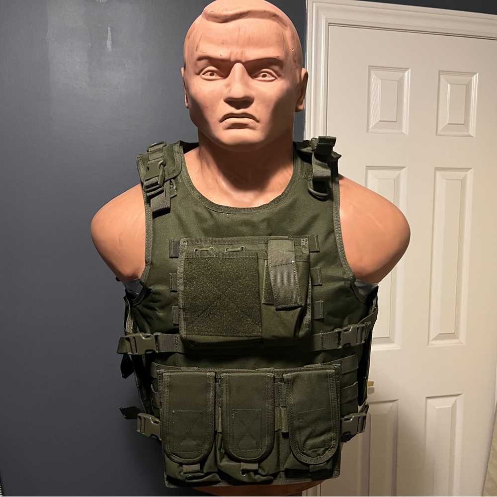Tactical vest body armour - w/ level 3a plates - Green